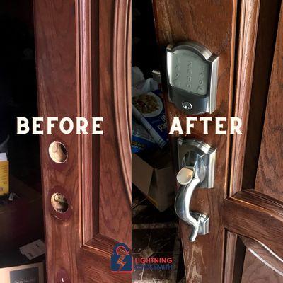 Transforming home security, Check out these before and after pictures of our door knob and deadbolt installation