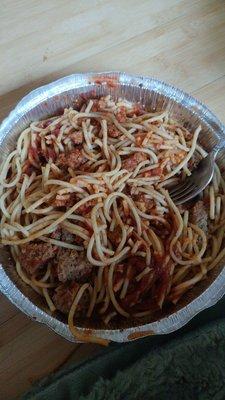 Spaghetti and meatballs