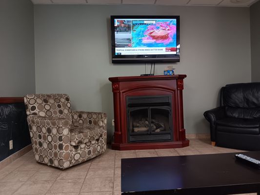 Living room area of the Sunrise Laundromat