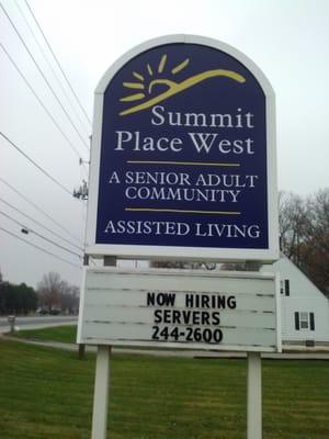 Large sign on Rockville Road.