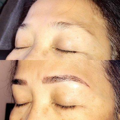 Faith did an amazing job microblading my mom's brows! She's so happy with the results.