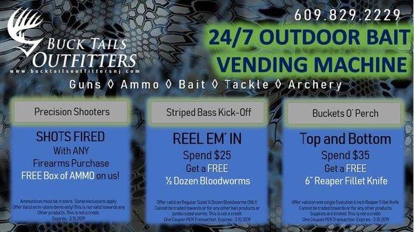 24/7 Bait Vending Machine and Coupons