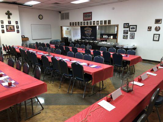 Catering a banquet dinner for the the New Deal Fire Department.