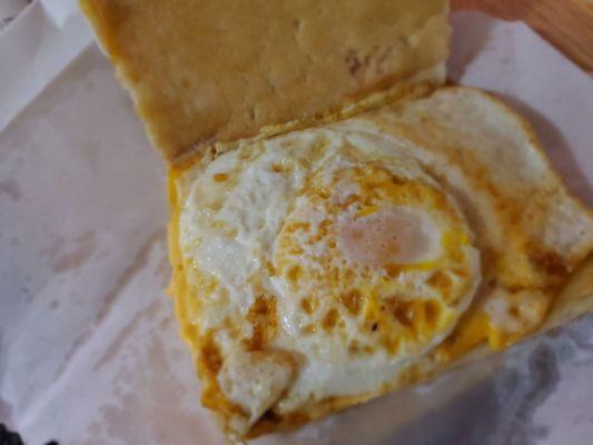 Very sad egg and cheese sandwich.