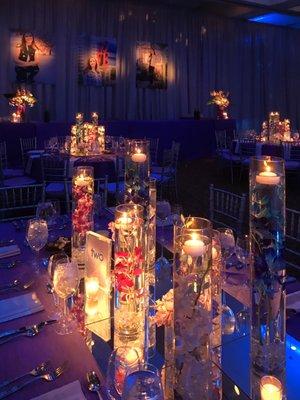 Drapery and free standing bar added to their ballroom to make a beautiful affair.