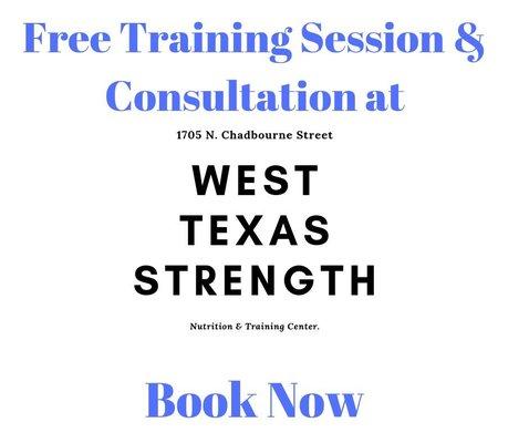 Schedule your nutrition and training consultation. Message us on Facebook, Instagram, or email. IG: @West_Texas_Strength