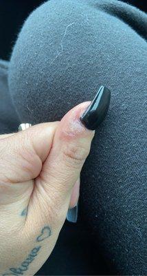 Look how horrible the outcome of my skin and real nail is filed