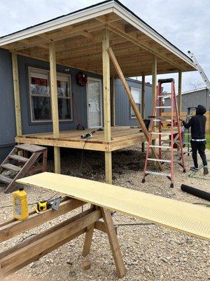 New Front porch. Cornice work I'm progress, loading....