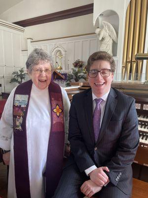 St. Michael's Lutheran Church with Pastor Sell and Organist, Jonathan Jones.