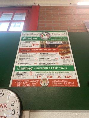 Classic Deli Menu; Hot Specials change daily!