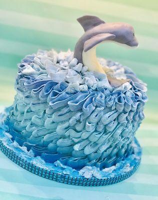 Dolphin Lover Buttercream Birthday Cake