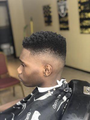 Mid drop bald fade