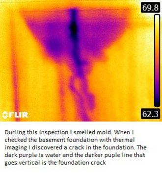 Crack in concrete foundation