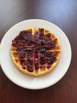 Waffle with Triple Berry Topping