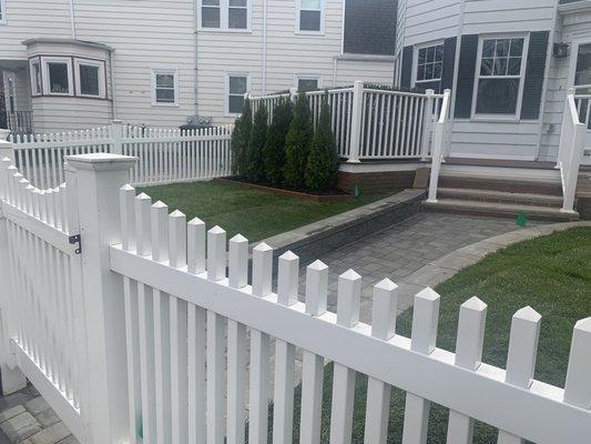 Walkway and retaining wall