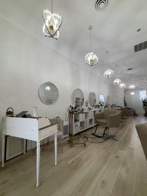 Inside the elegant salon