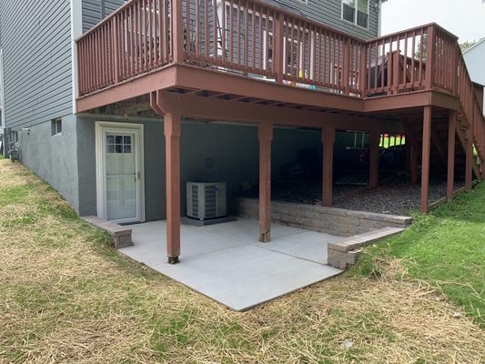 Brand new AC unit sitting on our brand new lower level patio.