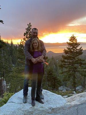 Beautiful sunset in Lake Tahoe with my love