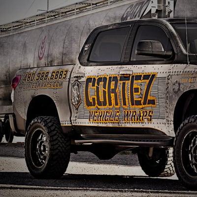 Vehicle Wrap or Car Wrap on one of the Cortez Visual Trucks. Their graphics are superb!