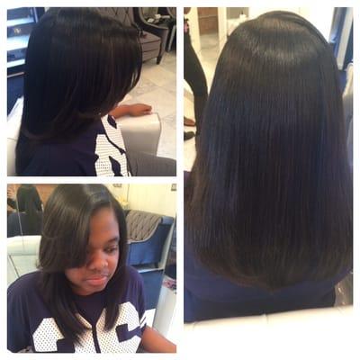 Healthy natural hair. Silk press