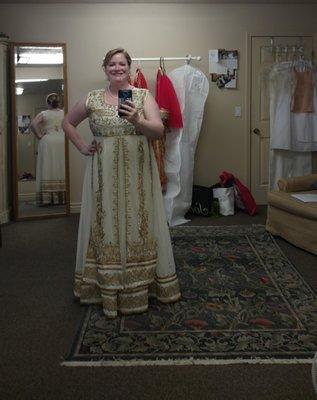 My beautiful wedding dress that Transformations helped alter!