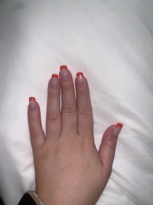 Gel extensions with french tip