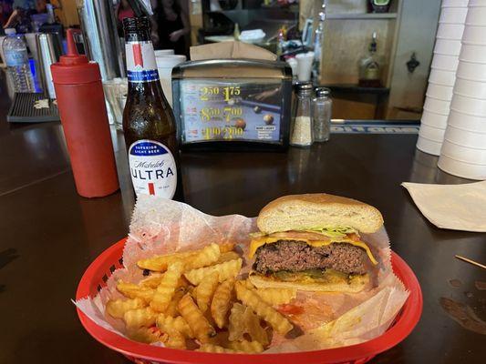 "Best burger in town" and. Cold ass beer!!