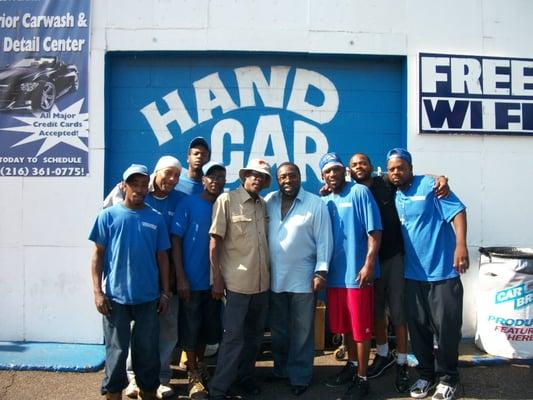 Photo with the lead singer for the World Famous mighty O' Jays Eddie Levert came down to get a wash