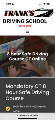 8 hr Mandatory courses fully online and convenient through Zoom. For adults and teens!!!