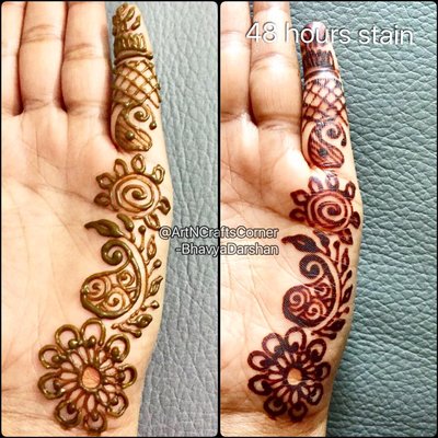 Henna paste on skin and Stain pic