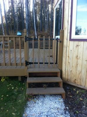 This was the gate built on our main deck so that the dogs cannot get out.