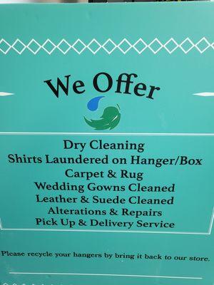 We offer....