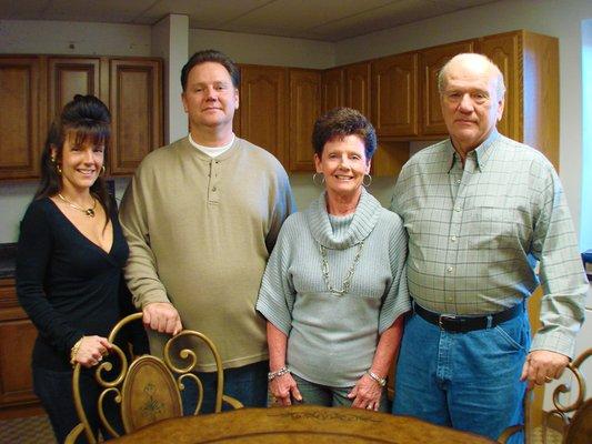 K.B. & Sandra & their children Kenny (shop manager) & Lori (office manager).