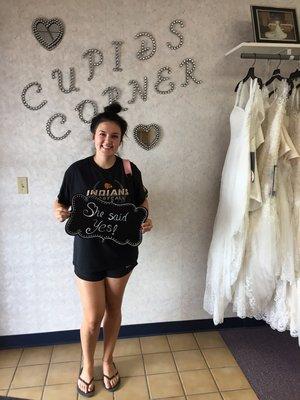 Our Beautiful Cupid's Bride fell in Love with our Vida gown the moment she put it on!! Congratulations and welcome to our Cupid's family!