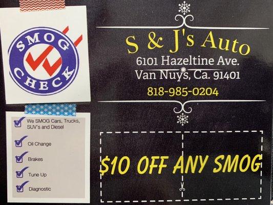 Mention Yelp or Google to get your Discount on any Smog Check!!