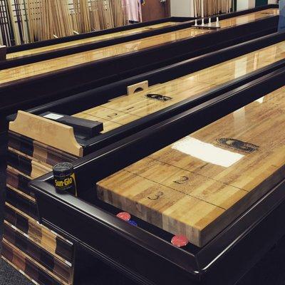 Shuffleboard tables in-stock and custom ordering available