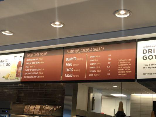 Menu board