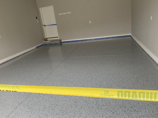 Epoxy garage floor.