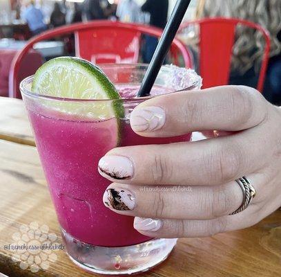 Here at Frenchies, we won't judge you if you order a drink to match your nails. (Nail color: French Bloom done by Alma)