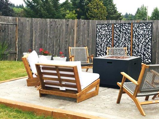 Fire-pit Summer Seating for 6.