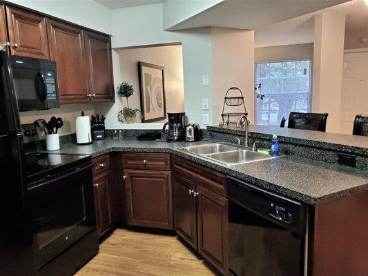 kitchen facing the den