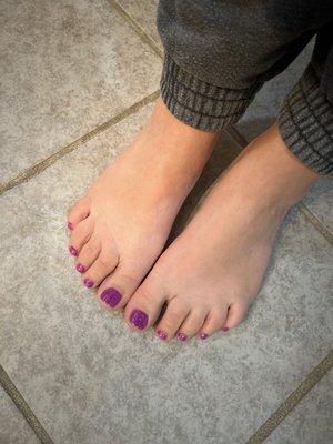 Purple glitter shellac