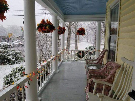 Front porch at Christmas