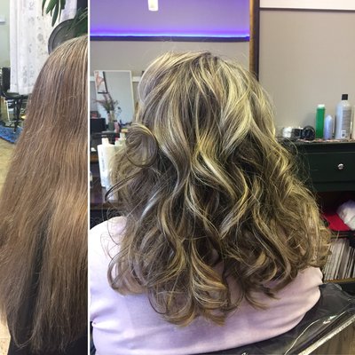 Before and after highlights, lowlights and a haircut.