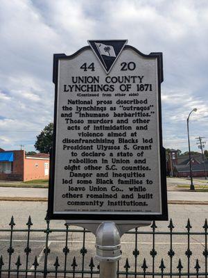 Union County Lynchings Historical Marker