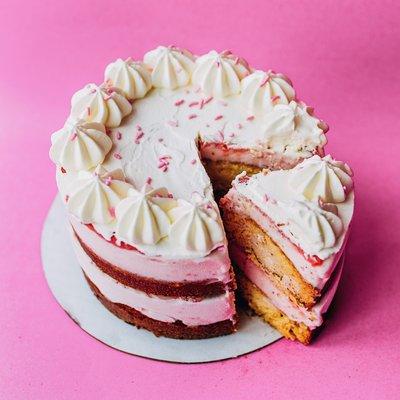 Strawberry Buttermilk Ice Cream Cake