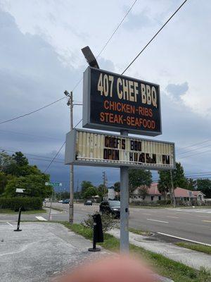 Sign out front