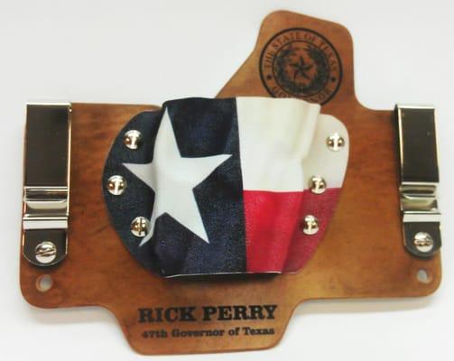 Governer Rick Perry's custmized IWB holster from White Hat Holsters