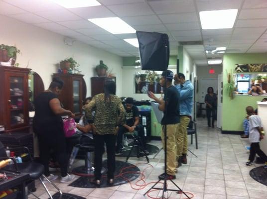 A video being filmed in our salon