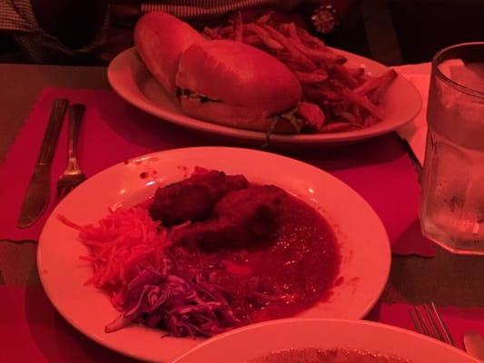 Creole wings and catfish po'boy